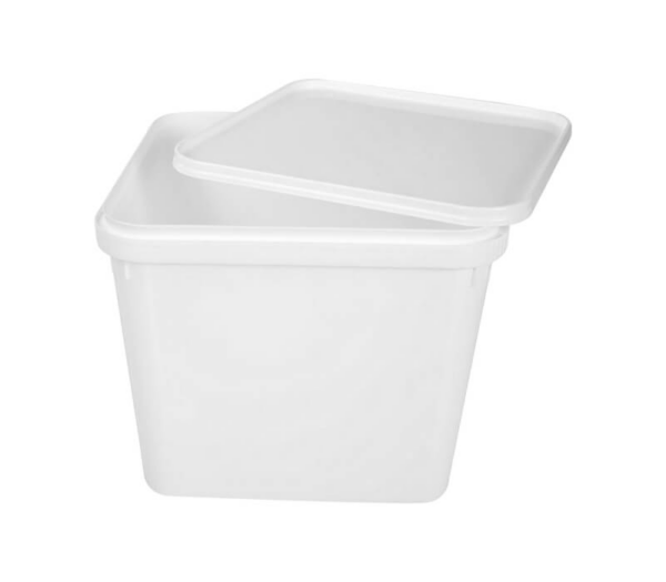 IML Rectangular Ice Cream Container with Domed Lid, 1000 cc